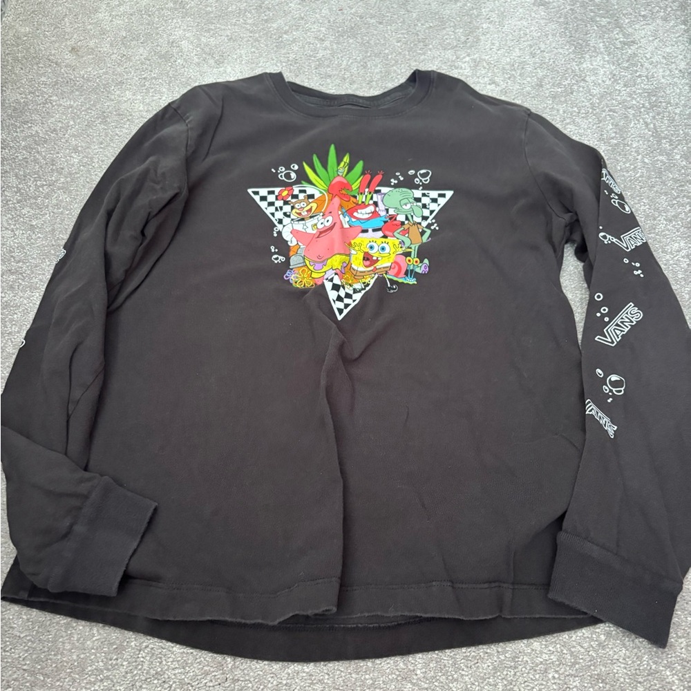 Vans Black Long Sleeve Tee with Colorful Graphic